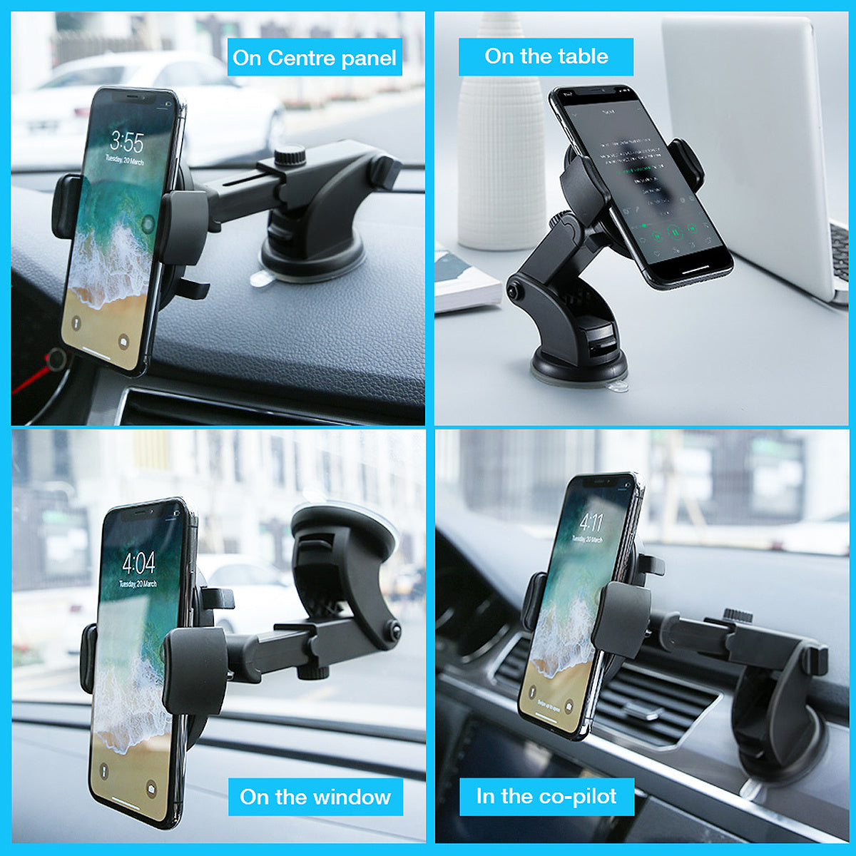 2025 Car Phone Holder with Long Rod Telescopic Arm – Strong Dashboard Suction Cup Mount