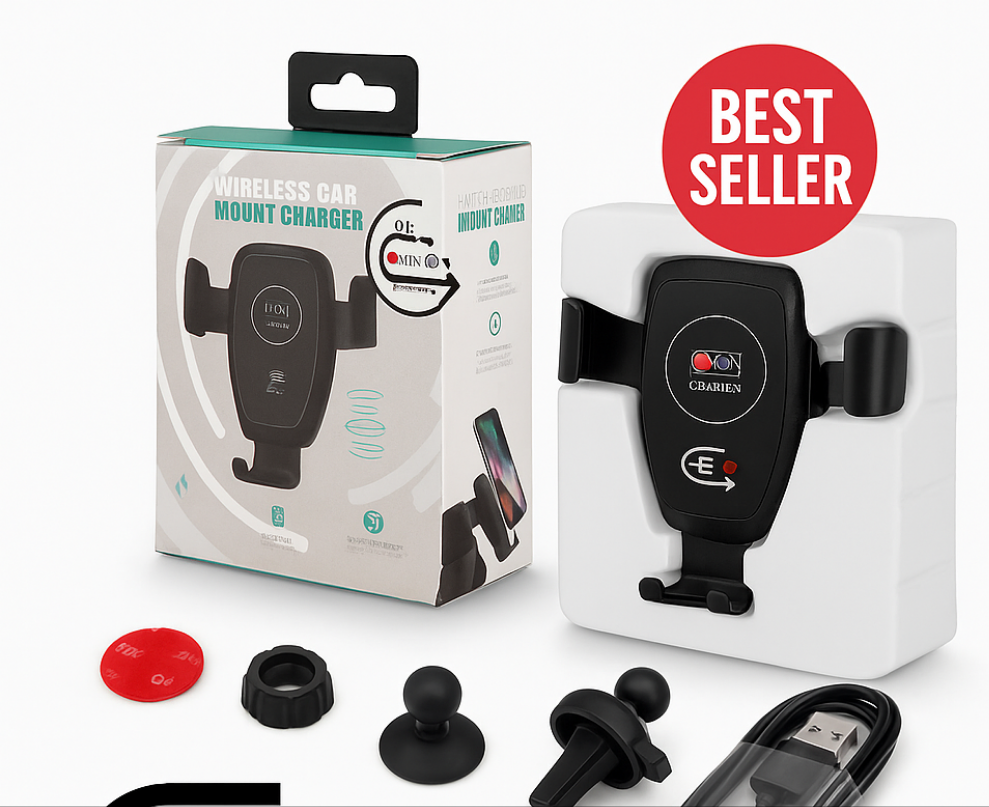 2025 Upgraded Plug and On 10W Wireless Phone Charger with complete Mount wire and Packaging