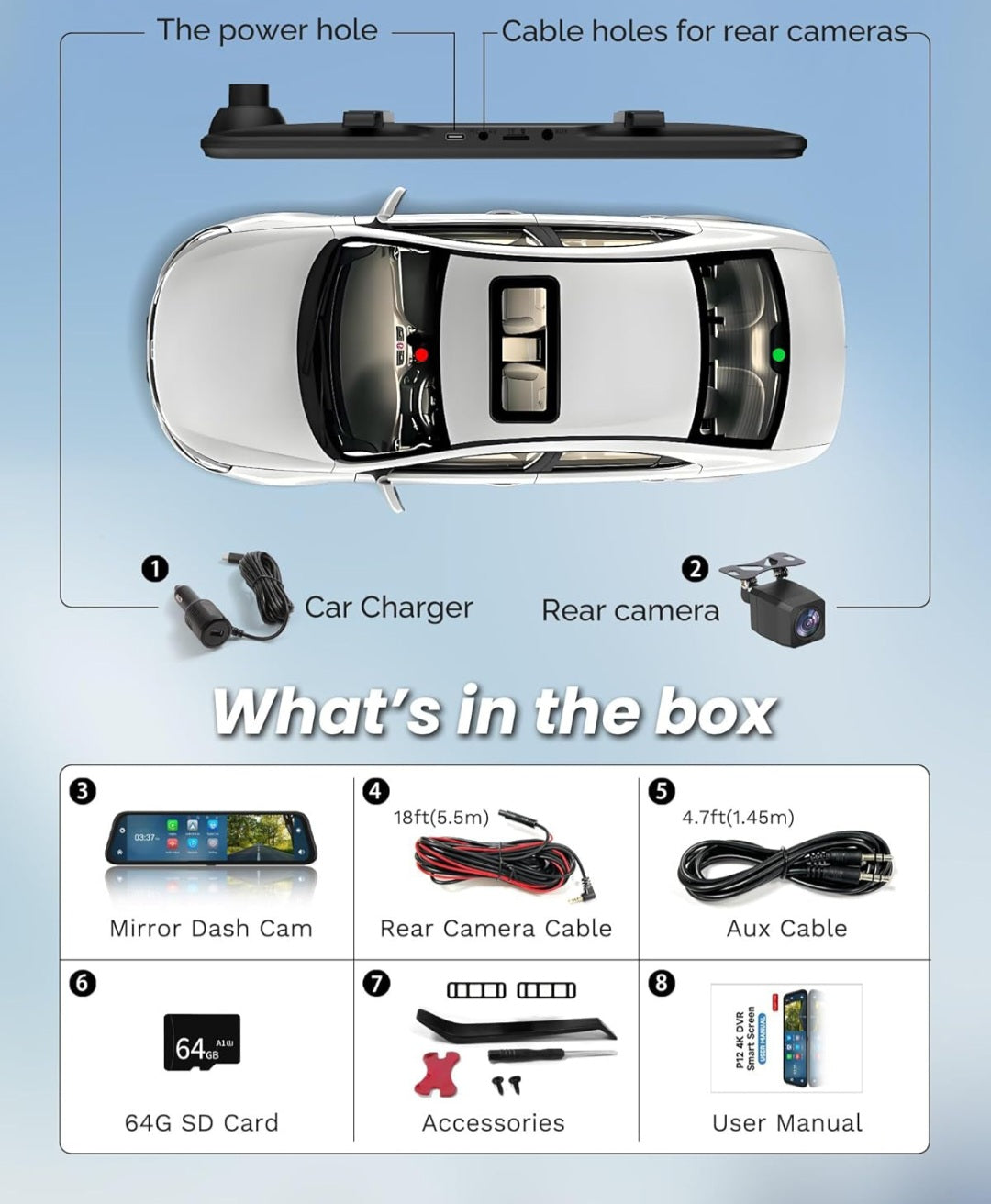 Dreamcars Vision 4K Dual Dash Cam Front and Rear