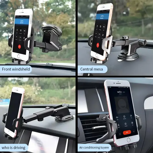 Upgraded latest 2025 Strong Hold Car Phone Holder with Mount for Windshield or Dashboard Universal Smart Phone Holder IPhone, Samsung Or android Carbon Fibre Design (Amazon Best Seller 2025)