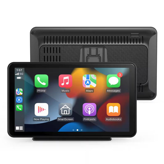 4K 7 Inch Wireless CarPlay & Android Auto Screen – Portable Touchscreen GPS Navigation for All Cars