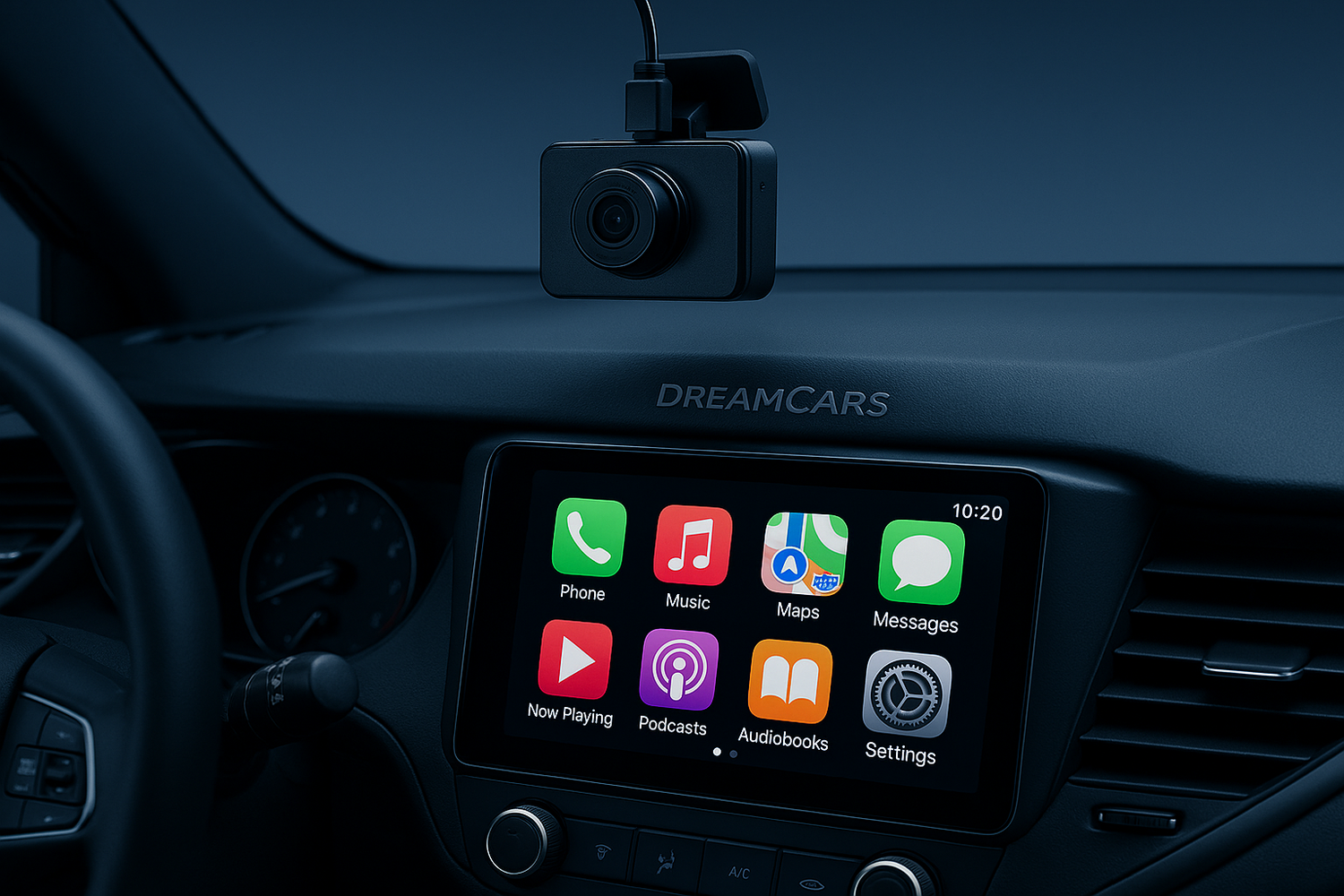 need mixture of dash camera and carplay on similar to my webisute background color including dreamcars