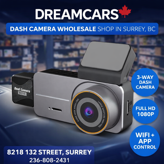2 way OR 3 way dash camera with installation