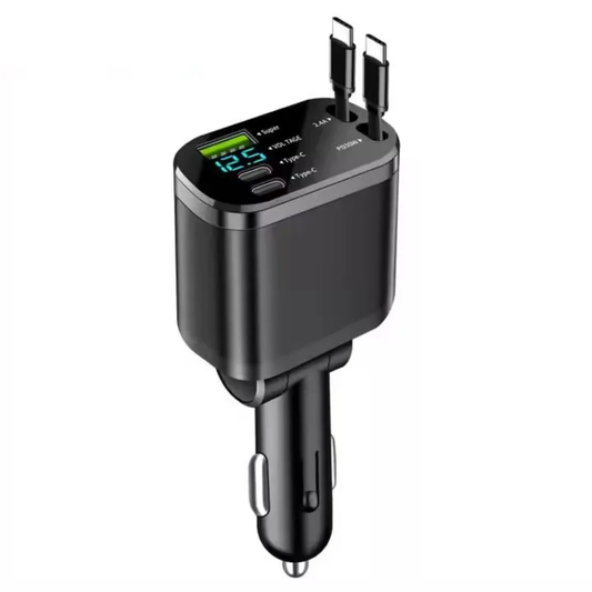 Smart LED charger 5 in 1 Retractable Car Fast Charger