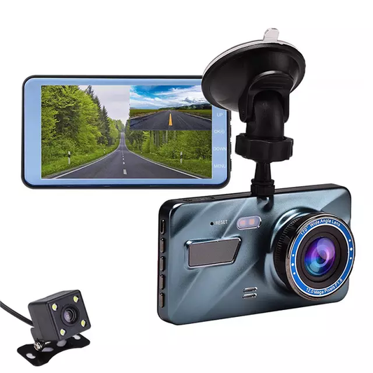 Clearance! 2-Way HD Dash Camera with Suction Mount – Front & Rear Car DVR, Night Vision, Loop Recording
